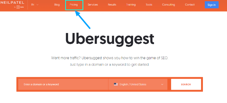 Ubersuggest Official Website