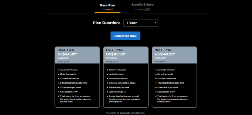 Vivamax Pricing & Plans