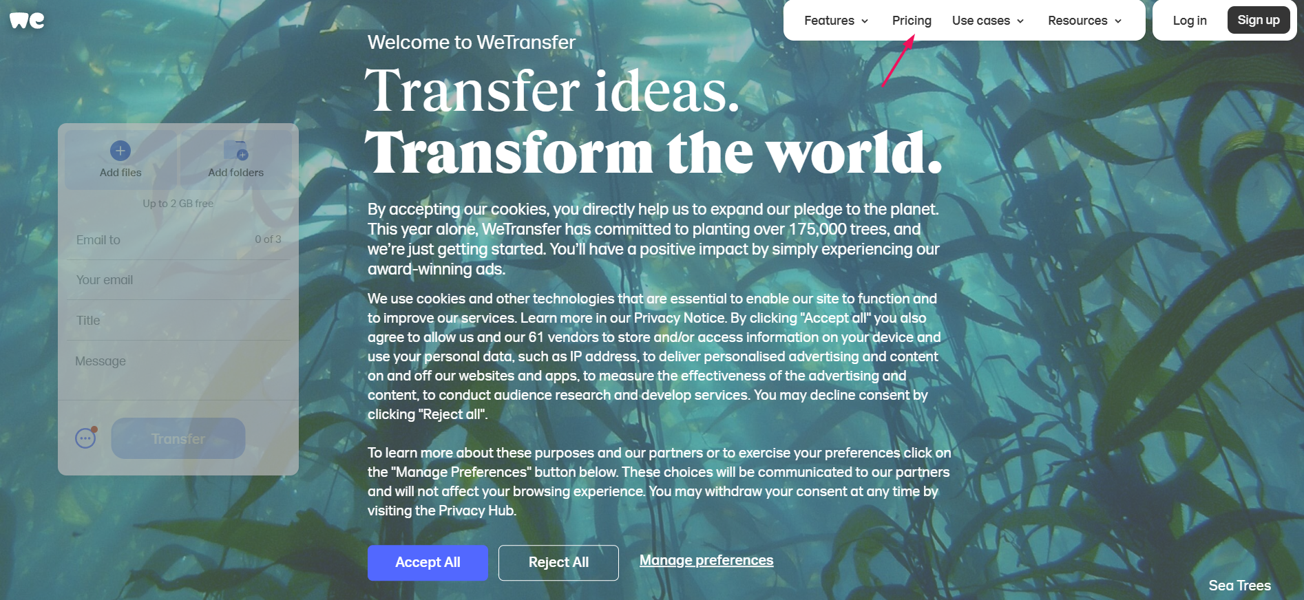 WeTransfer Website