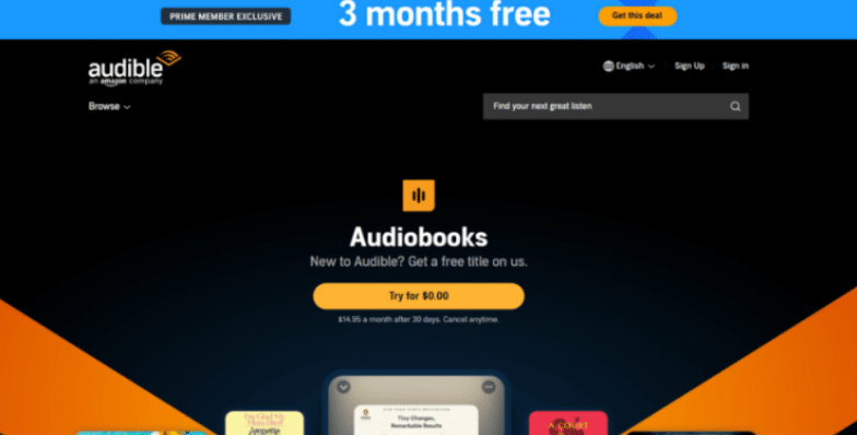 Audible Homepage