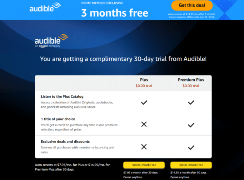 Audible Membership Plans