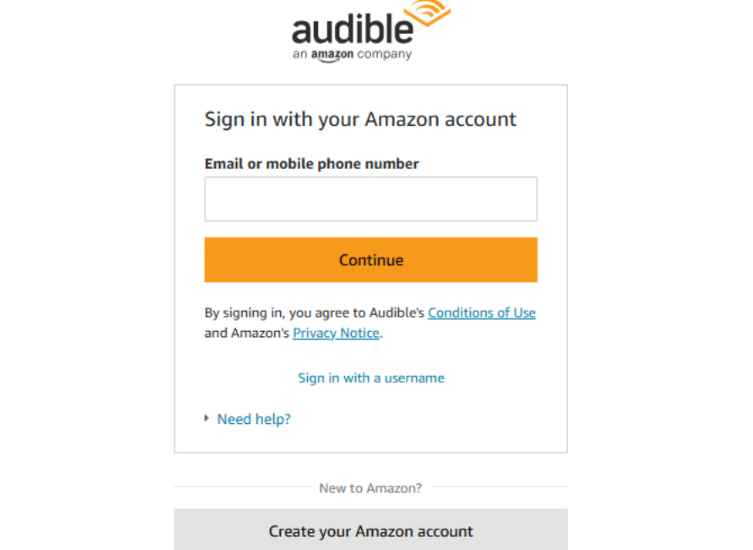 Audible Signin Page