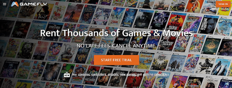 GameFly Homepage