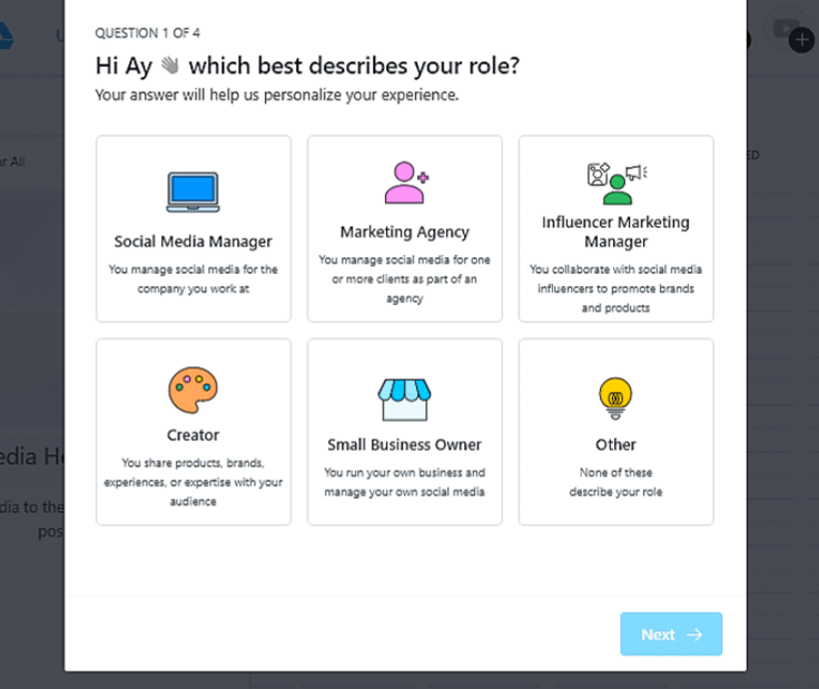 Later Personalize Questions Page