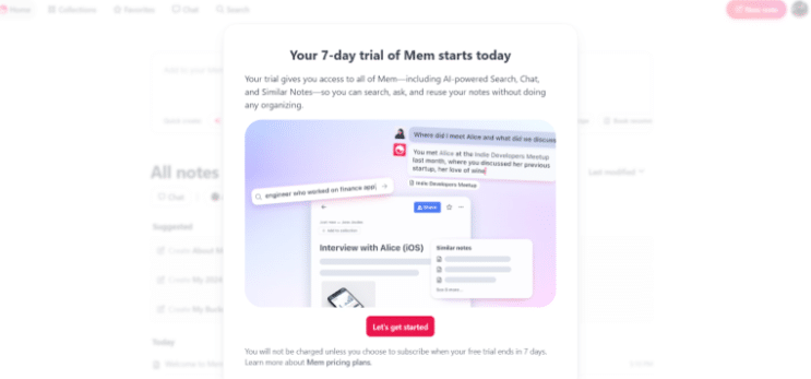 Mem 7-day Free Trial