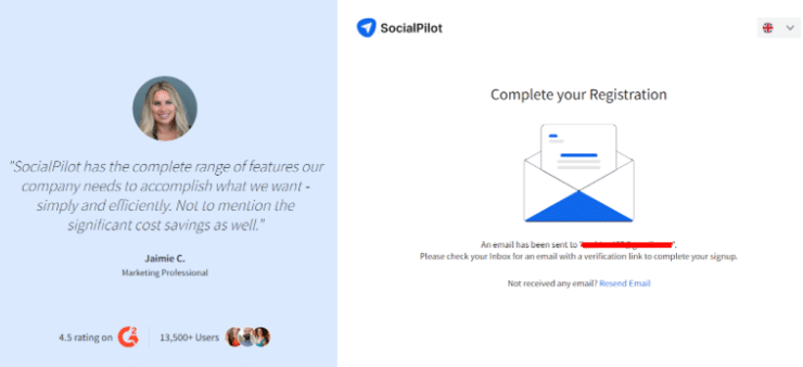 SocialPilot Registeration