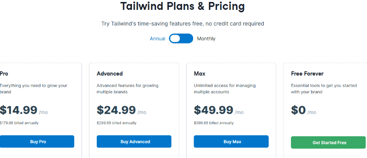 Tailwind Pricing Plans