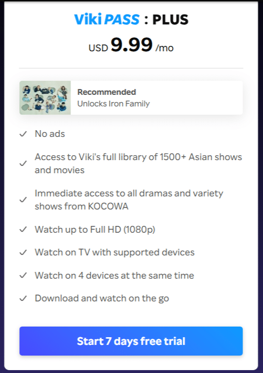 Viki Free Trial Page