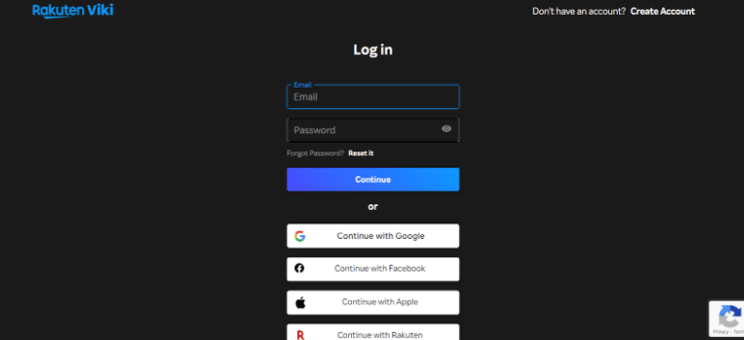 Viki Login Page