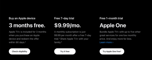 Apple TV+ free trial plans