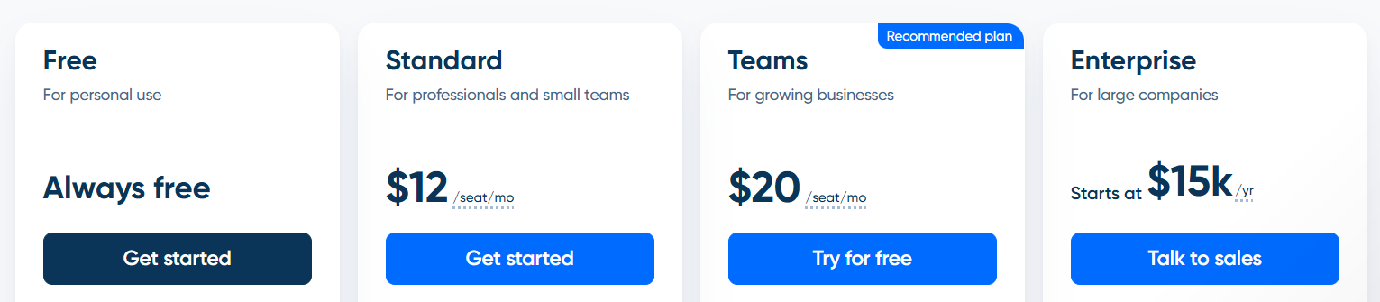 Calendly pricing plan