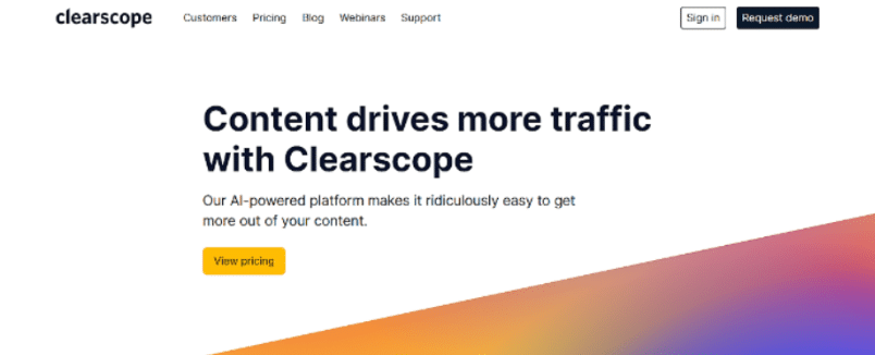 Clearscope Homepage