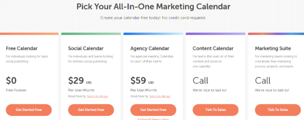 Coschedule pricing plans