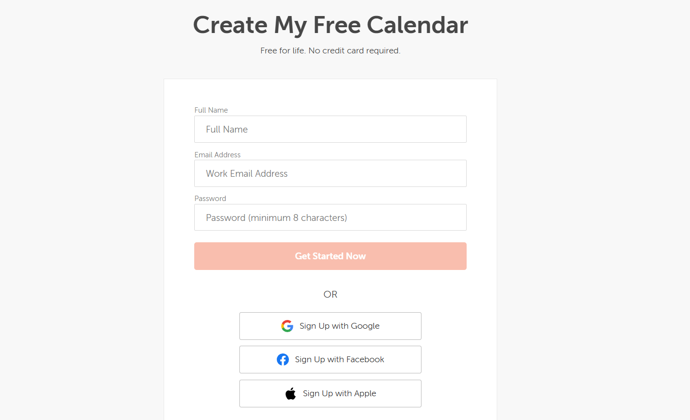 Coschedule sign up page