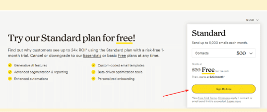 Mailchimp Pricing Page