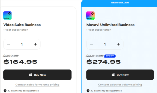 Movavi Business License pricing plans