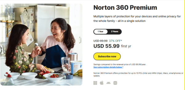 Norton Premium plan discount