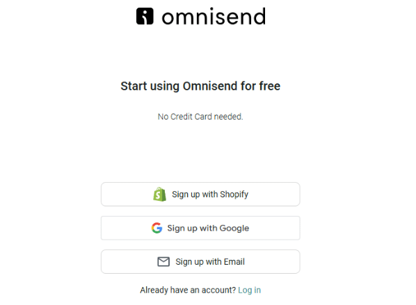 Omnisend Sign In page