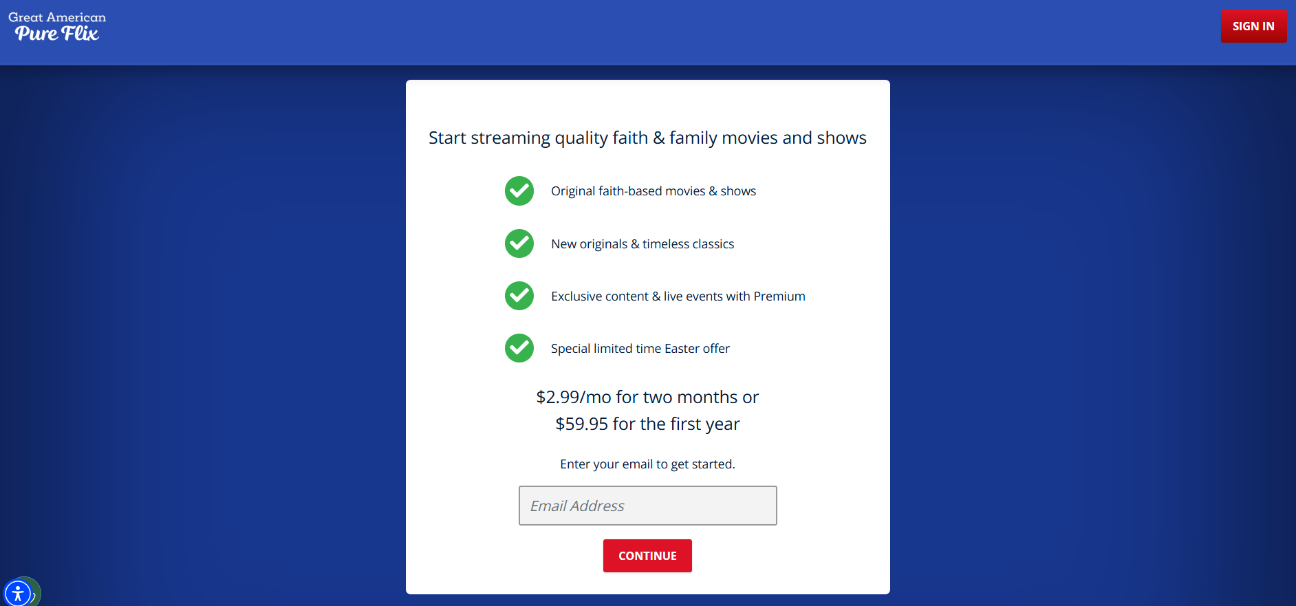 Pureflix Sign Up Page