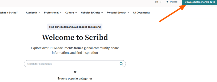 Scribd Homepage