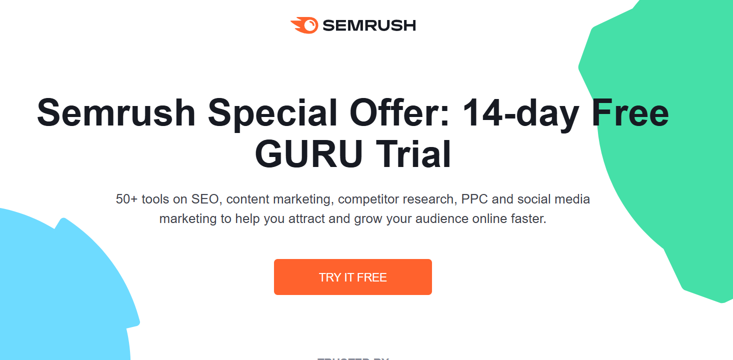 Semrush Free Trial Page