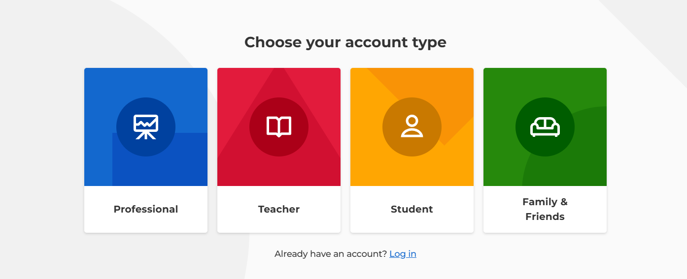 This Step Asks For The Account Type