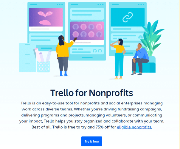 Trello nonprofit page