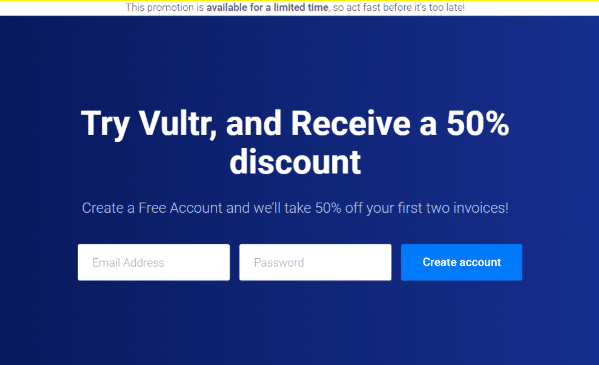 Vultr 50% discount