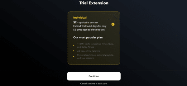 trial extension.