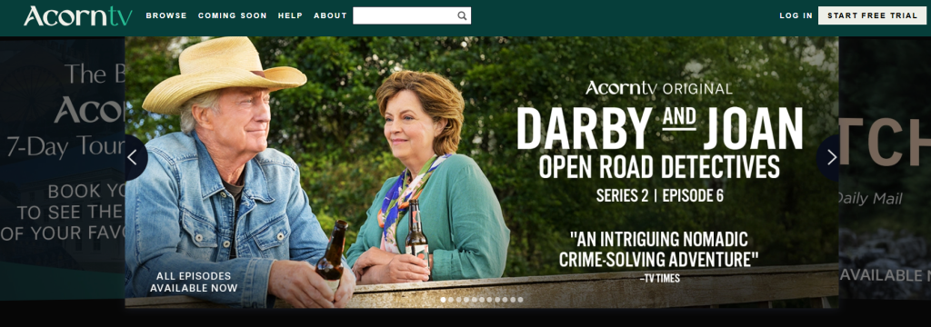 Acorn TV homepage