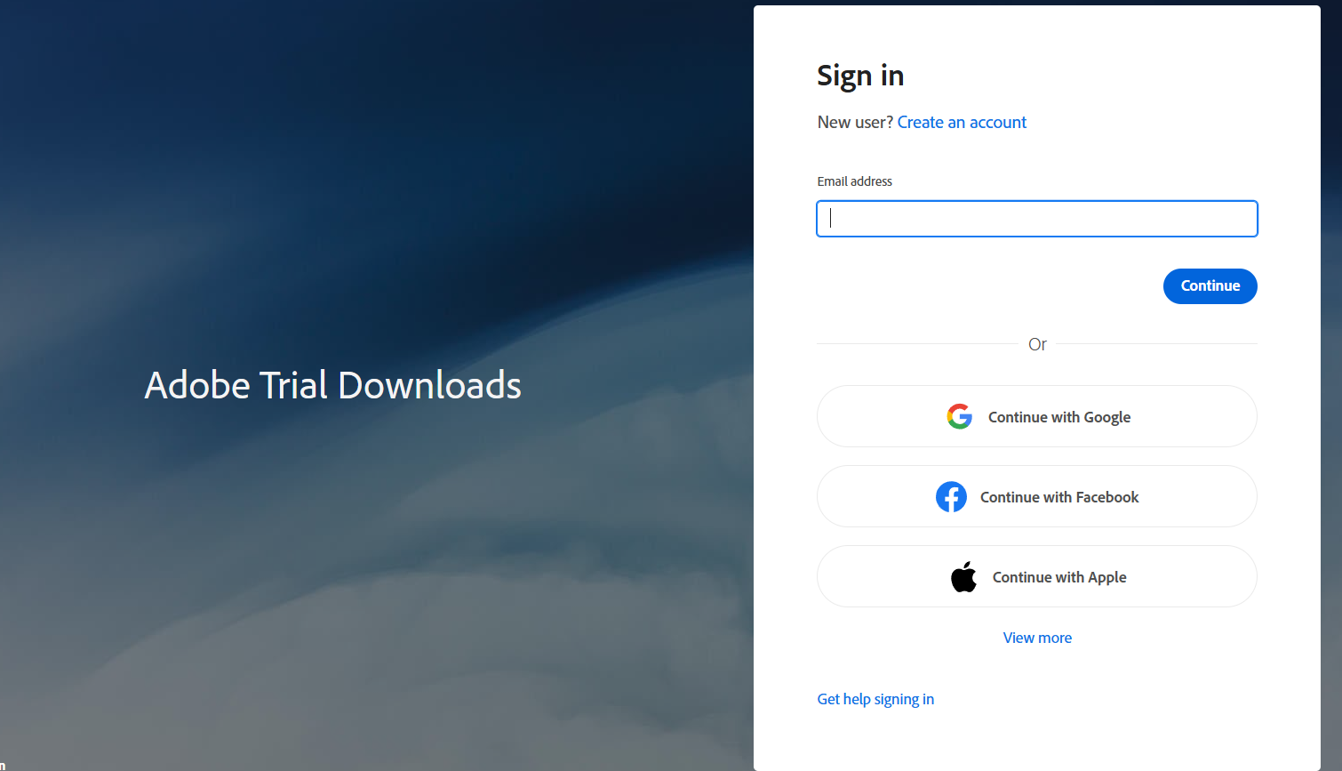 Adobe Connect Sign In page