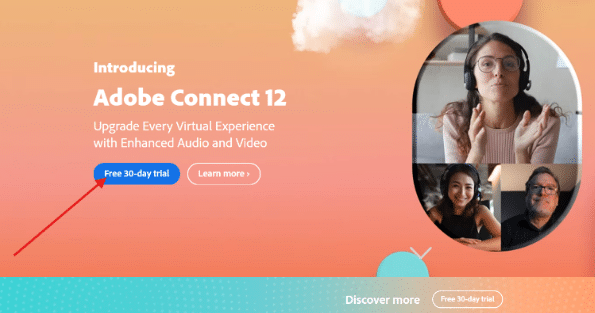 Adobe Connect homepage