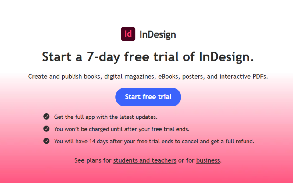 Adobe InDesign Free Trial