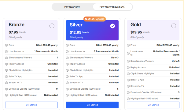 BallerTV pricing plans