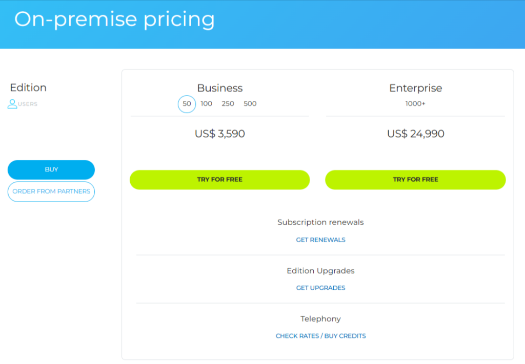 Bitrix24 on premise pricing plans