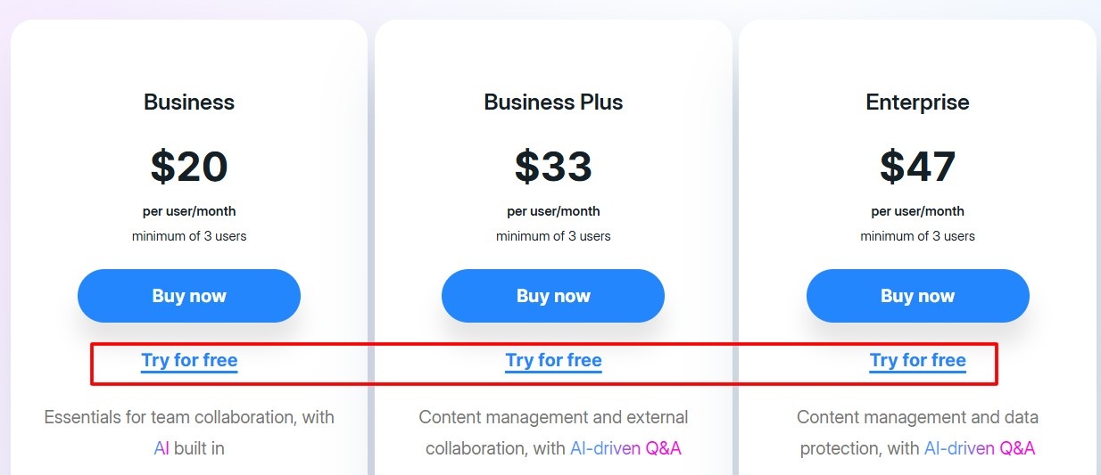 Box homepage