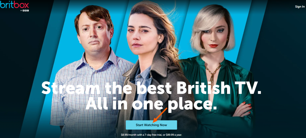 BritBox homepage