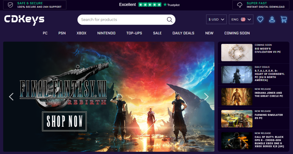 CDKeys-com Homepage