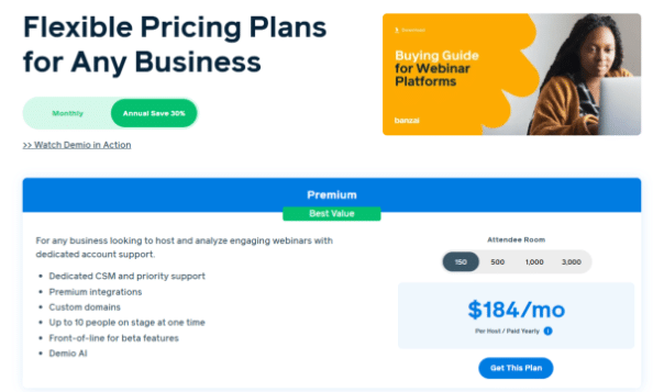 Demio Pricing plans