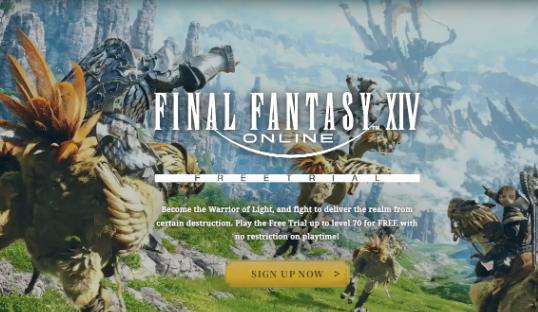 Final Fantasy XIV website sign up