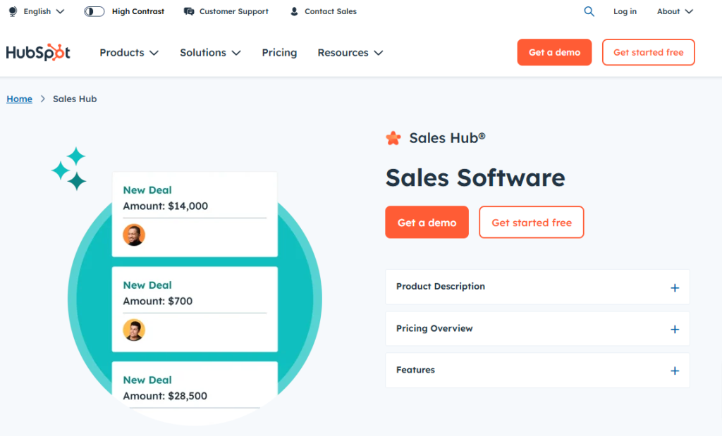 HubSpot homepage