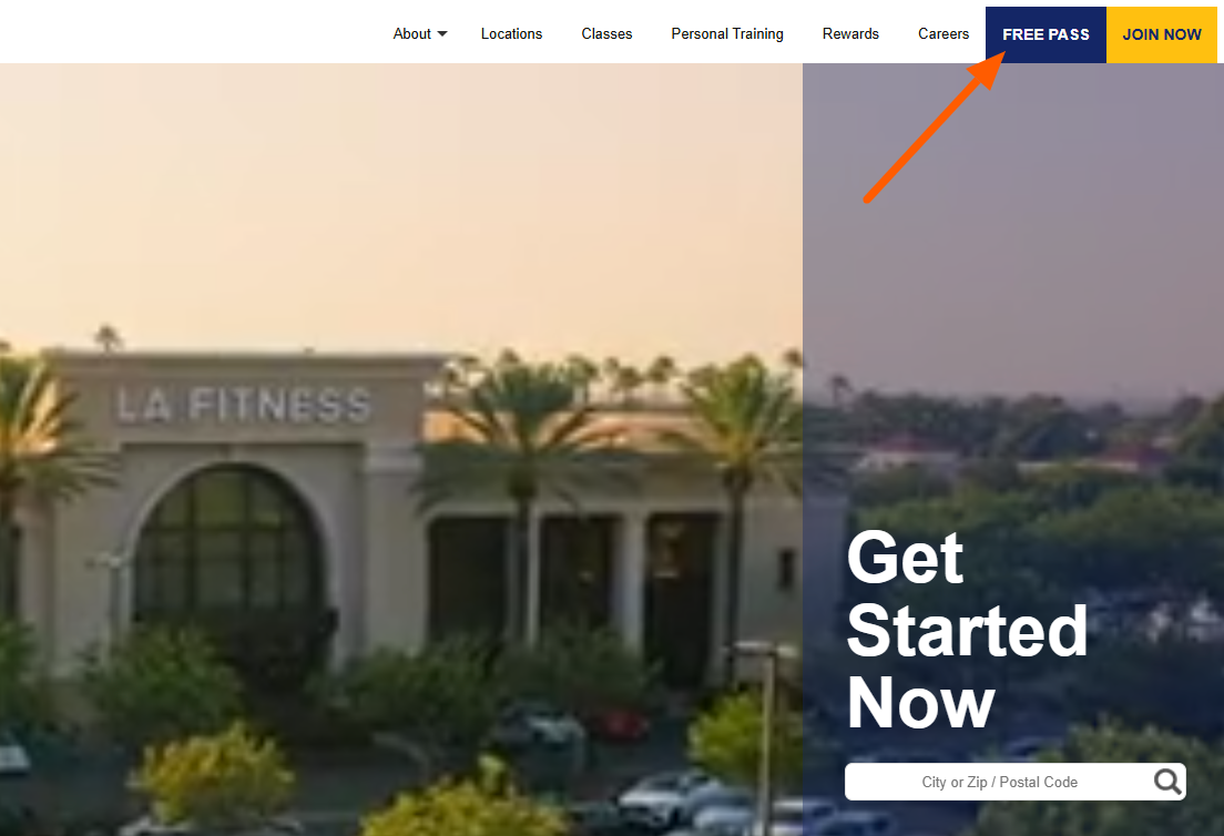 LA-Fitness homepage