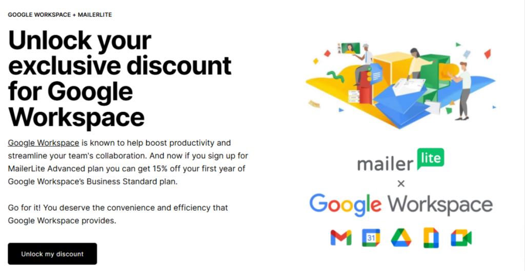 MailerLite Google Workspace discount