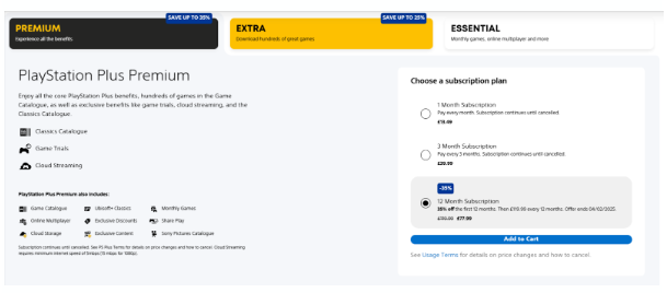 PlayStation Premium plan