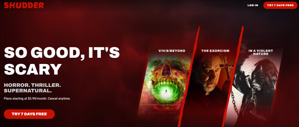 SHUDDER Homepage