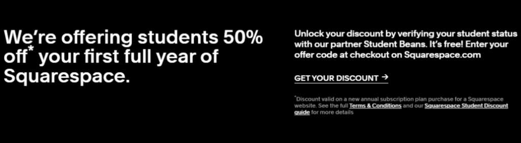 Squarespace student discount