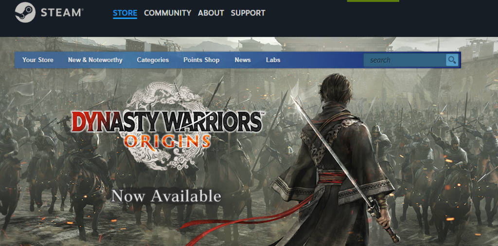 Steam homepage