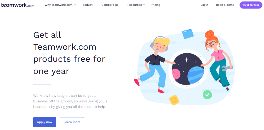 Teamwork Startup Page