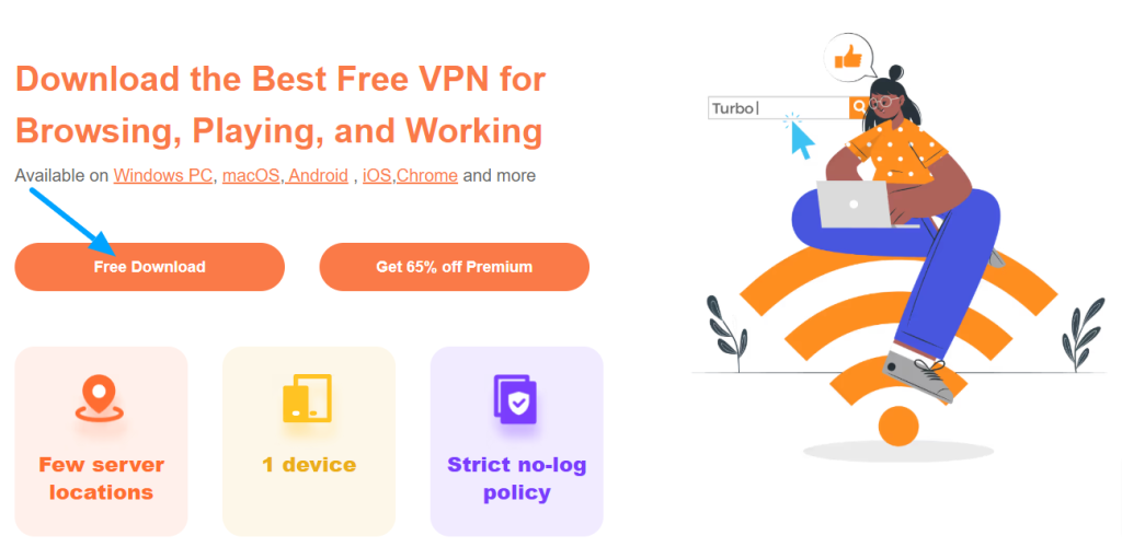 Turbo VPN Free Plan Page