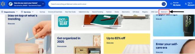 Walmart homepage